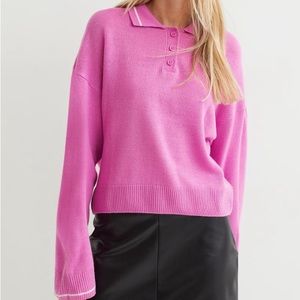 H&M Pink Collared Sweater